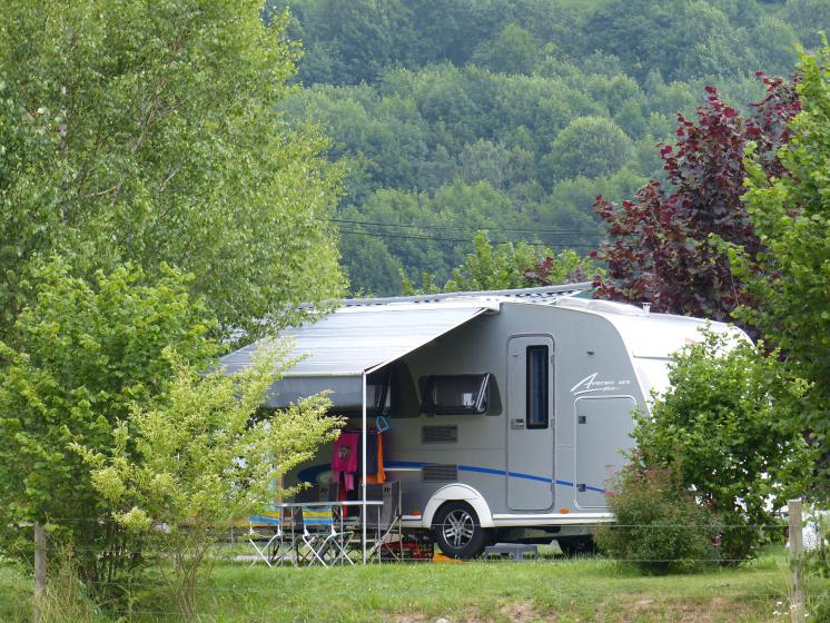 Spacious caravan pitches at Azun Nature campsite