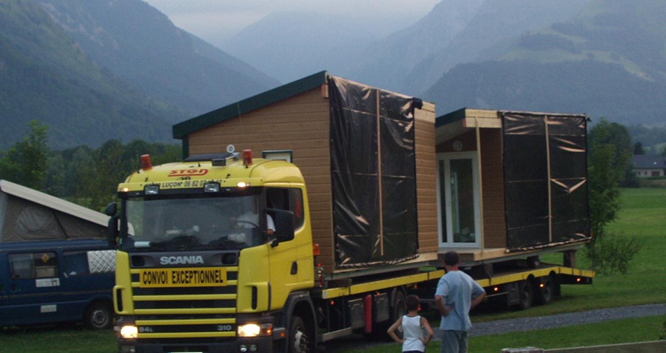 Livraison de chalet camping azun nature